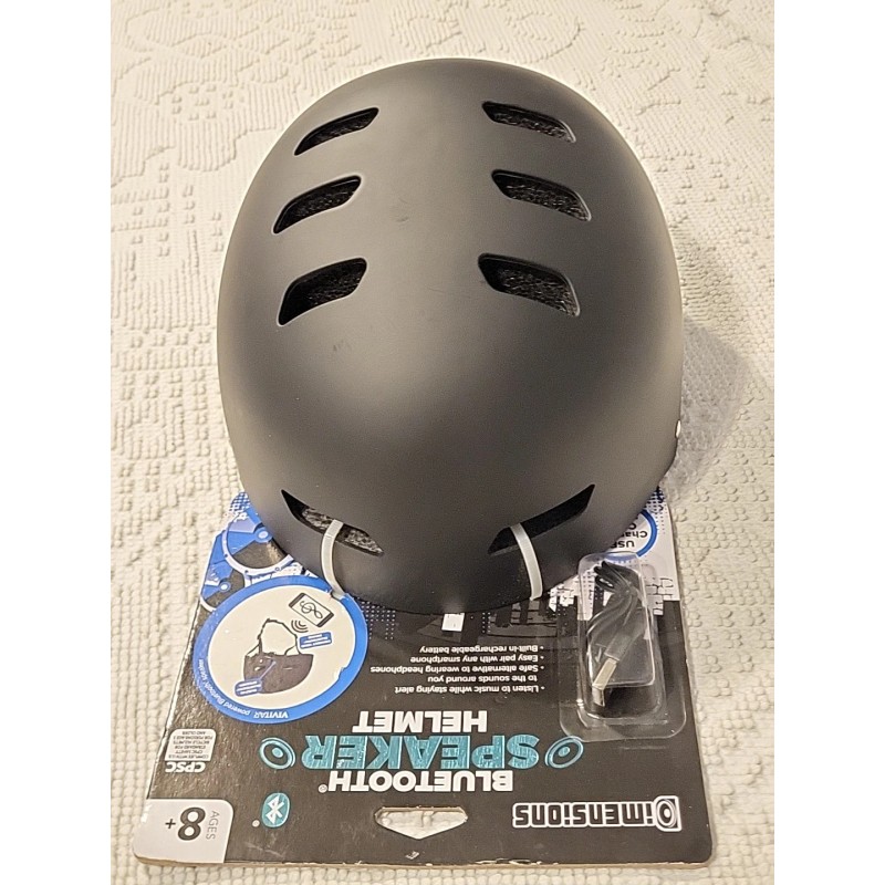 Dimensions Bluetooth Speaker Bike Bicycle Helmet Black Ages 8+ USB