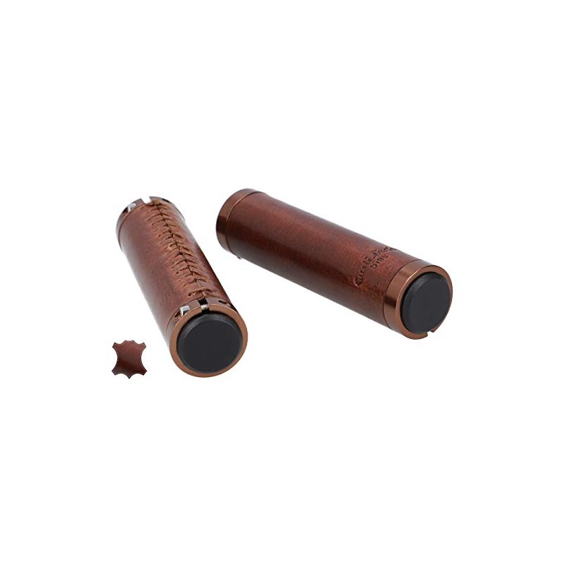 Gusti Gary F. Leather Handlebar Grip, Black