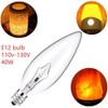 Seigun 60 Watt Clear Candelabra Base (E12) 110V_120V,Flame Shaped Incandescent