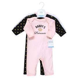 Hudson Baby Girls Unisex Cotton Coveralls, Daddys Princess, 12-18 Months, Daddys Princess, 12-18 Months US