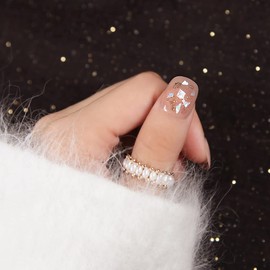 24pcs Pink Gray Pure Color Nail Nails, Seashell Decoration, Short Nail Nails, Sweet and Cute, Dream 3D Deco Lace