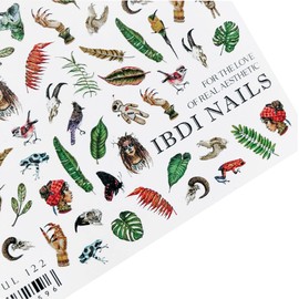 IBDI Autumn Leaf and Feather Birds and Frogs Nail Decals/Sliders #Colorful 122 for Manicure Or Pedicure, Decal for Nails, Slider for Manicures and Pedicures, Nail Art