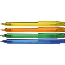 Schneider 73040 Kugelschreiber Fave (Strichstärke M, Schreibfarbe: blau) 4er Blisterkarte, sortiert