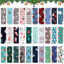 TOPJOWGA Christmas Bookmarks, Pack of 30 Magnetic Bookmarks, Magnetic Optical Bookmarks, Cute Bookmarks, Colourful Magnetic Bookmarks for Christmas, Children, Party Bags