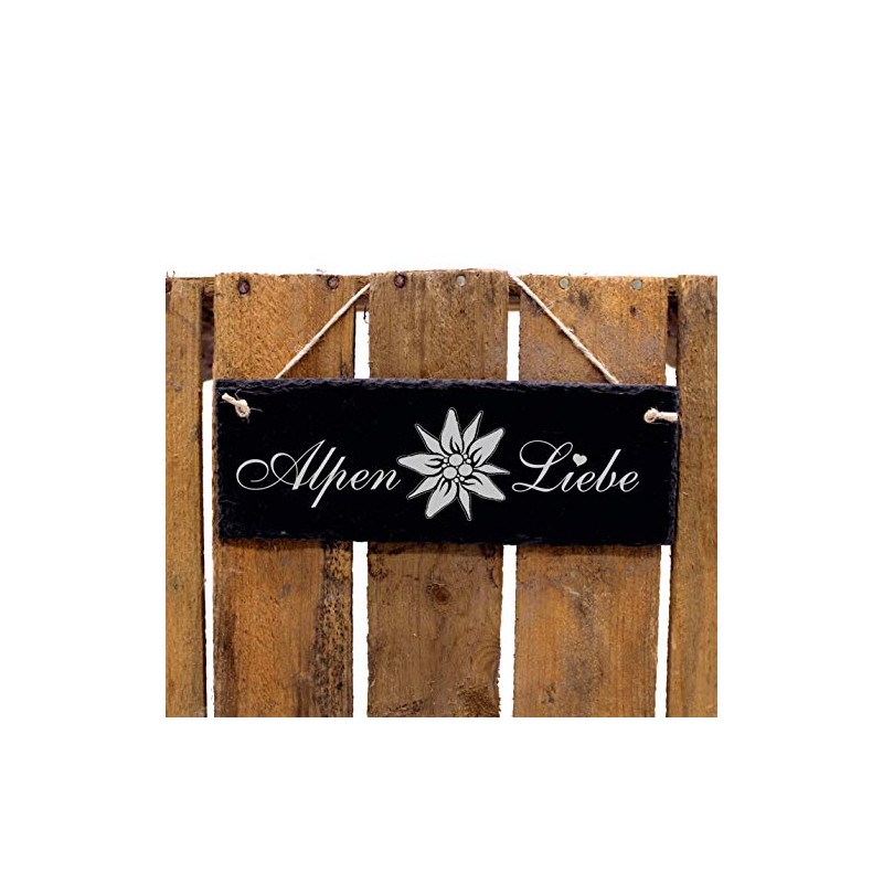 Slate Sign with Engraving – Alps Liebe – Heimat Berge