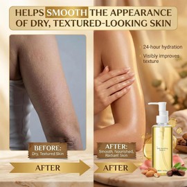 Face & Body Oil for Crepey & Mature Skin,Specially Designed for Mature Skin. Firms Skin,Absorbs Quickly,Moisturizes The Body,Silky and Nourishing. Abdomen,and Thighs. Gently Brightens Tone. (2pcs)