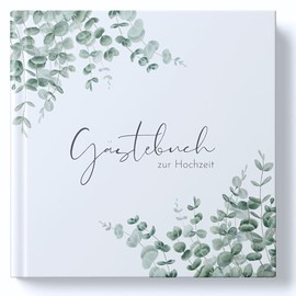 MAVANTO Wedding Guest Book with Blank Pages – High-Quality Wedding Guest Book for Memories (88 Double Pages, Eucalyptus)