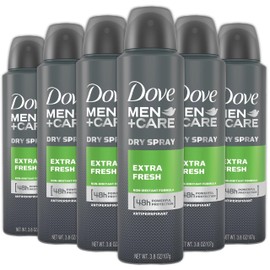 Dove Men + Care Antiperspirant Deodorant Spray, 6 Pack, 48H Protection, Long-Lasting Extra Fresh Scent, Soothes & Moisturises Skin, 5 oz. Each