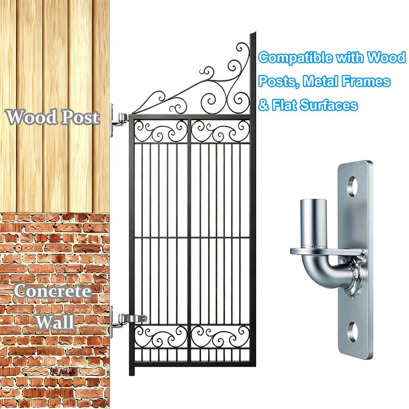 Wall Mount Gate Hinges 2 Pack, 5/8 in Pin Heavy