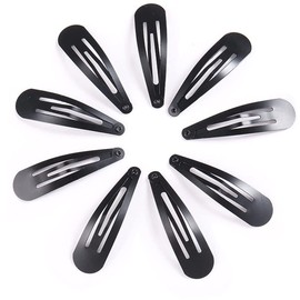 Black Snap Hair Clips, 12 Pcs Hair Barrettes for Women, 2 Inch