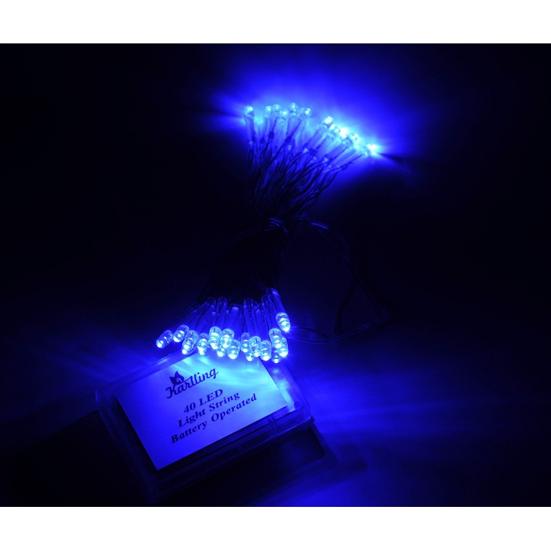 Karlling Battery Operated Blue 40 LED Fairy Light String Wedding