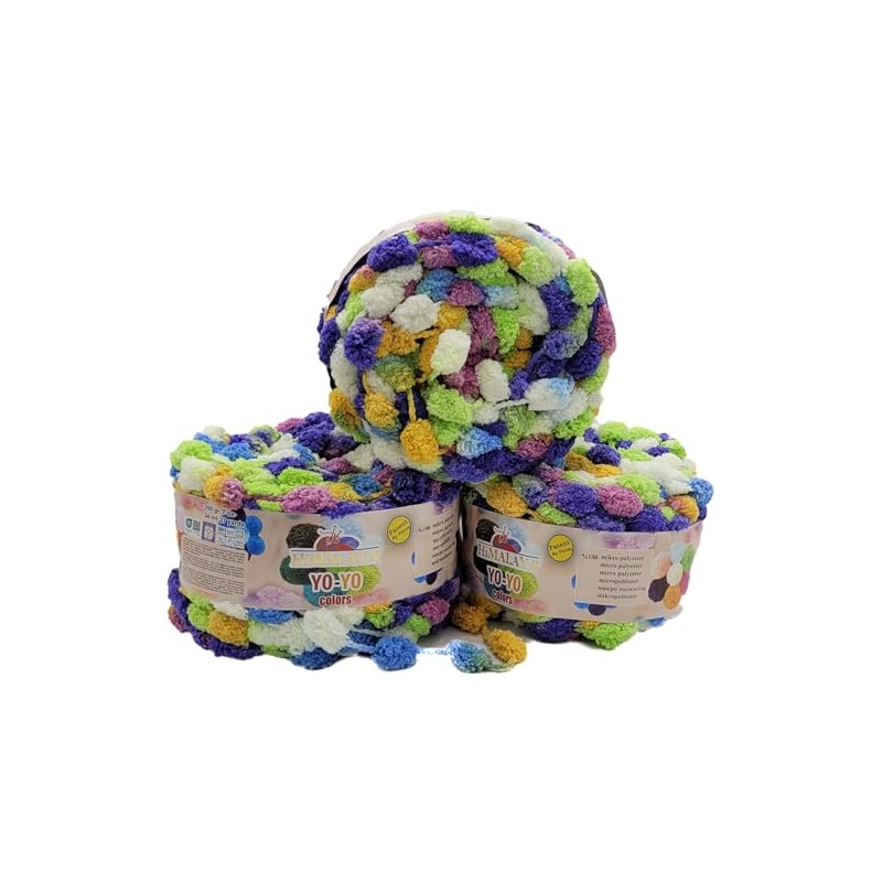 3 x 200 g Ilkadim Export Pompom Yo-Yo Yo Multicoloured,