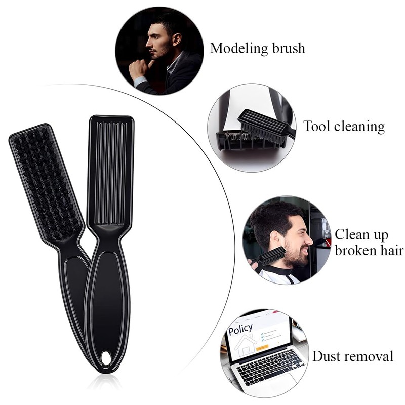2 Pcs Black Handle Comb 1 Brush and Comb Soft