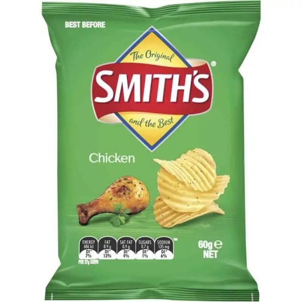 Smiths Bulk Smiths Crinkle Cut Chicken 60g ($2.70 each x 12 units)