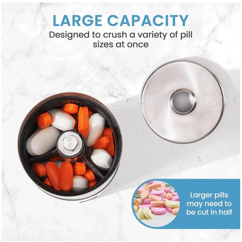 B&C Home Goods Pill Grinder Stainless Steel Pill & Tablet