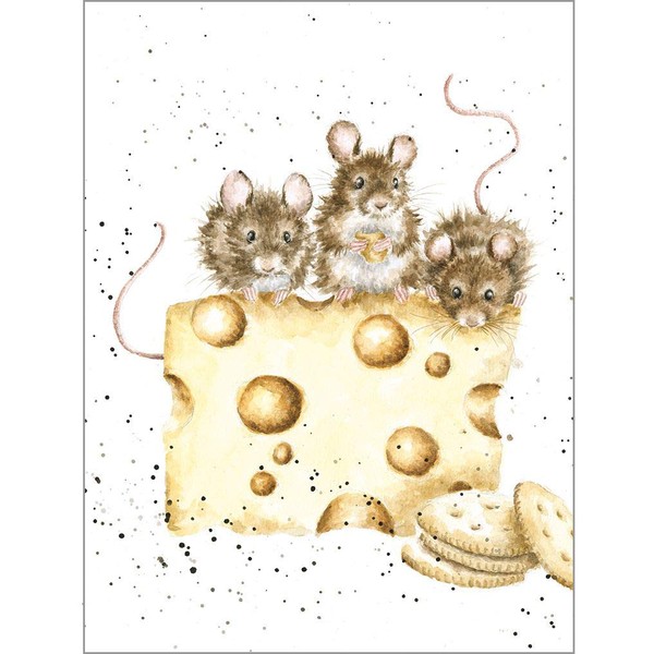 Wrendale Designs Greeting Card - CRACKERS ABOUT CHEESE (Mice)