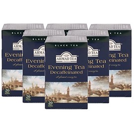 Ahmad Tea Black Tea, Decaffeinated Evening Teabags, 20 ct (Pack of 6) - Decaffeinated and Sugar-Free