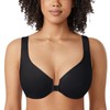 Delimira Women's Front-Fastening Bra - Embroidered, Underwired, No Inserts -