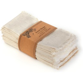 ACCENTHOME Natural Cotton Linen Napkin Set of 6 18x18 inch Dinner Napkins - Washable Soft Premium Hotel Quality Reusable Napkins Perfect Table Napkins for Family Dinners, Weddings & Everyday Use