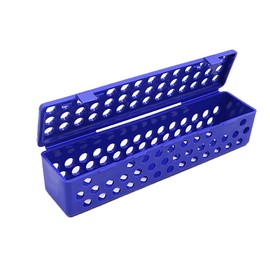 Sterilization Case Dental Instrument Sterilizing Tray Container Sterilization Plastic Cassette for Dental Lab Storage Dental Autoclave Cassettes Box (Royal Blue)