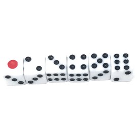 100pcs 8mm White Dice with Black Pips Dots for Board Games, Activity, Casino Theme, Party Favors, Toy Gifts by Gocomcom