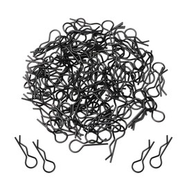 Rchobbytop 100pcs RC Body Clips Universal Springy R Pins for All 1/8 Scale On Road Car Off Road Buggy Rock Crawler Truck Short Course Traxxas Arrma Losi Shell Replacement Parts, Black