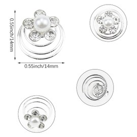 24 Pcs Spiral Hair Pins, Bridal Hair Clips, Crystal Pearls Swirl Hair Pins Swirl Hair Twists Coils Hair Accessories For Women Girl Wedding Bridal Party (Silver)