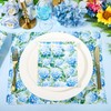 100 Pcs Hydrangea Floral Paper Guest Napkins Blue Flowers Napkin