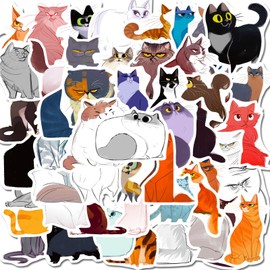 50 Pcs of Cute Kawaii Japanese Cat Stickers - Adorable Cartoon Decals for Teen Birthday Party | Personalizing Skateboard,Bicycle,Notebooks,Stationery,Laptop,Water Bottles