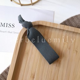 [Herbeluemily] ヘアゴム 黒 跡がつかない 髪ゴム ヘアアクセ 伸びが良い しっかりまとまる 6本セット チャコールグレー