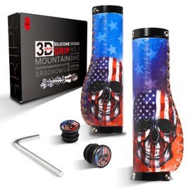 CNC Ergonomic Bike Handlebar Grips,Silicone MTB Grips for Mountain Bike/BMX.