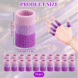 20PCS Crochet Finger Guard, 3.9-Inch Finger Covers Compression Crochet Finger Sleeves for Knitting Finger Protector, Breathable Finger Cushion for Writing
