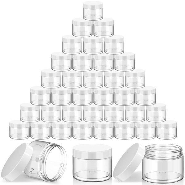 SATINIOR 36 Pieces 6 oz Plastic Jars with Lids Wide