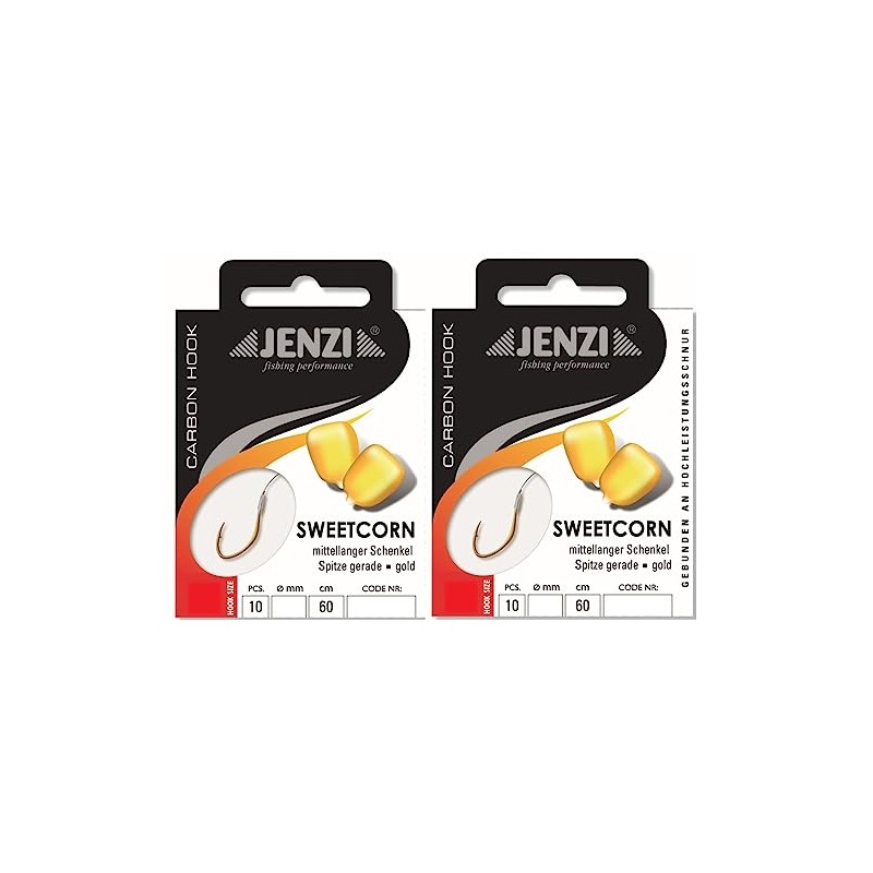 Set: 2 packs of tied corn hooks carp by Jenzi,