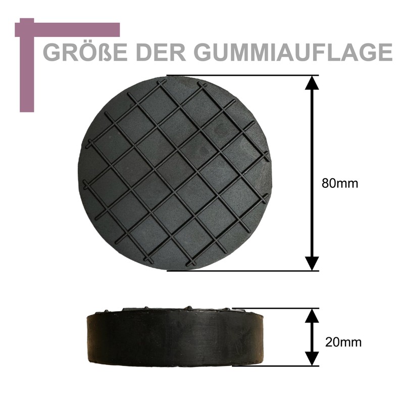 sarian Rubber Pads Various Sizes for Trolley Jacks and Lifting