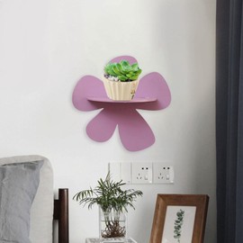 JISADER Floating Shelves Wall Hanging Decoration Wall Shelf Wood Ornament for Outdoor Kitchen, Purple