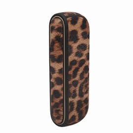 YiTenn Protective Case + Side Cover 2-in-1 Set Case for iqos Iluma, TPU + PU Leather Material Accessories (C-Leopard Brown)