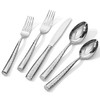 Kingstone Hammered Silverware Set, 5-Piece Flatware Set for 1, 18/10