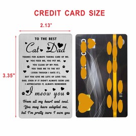 Richesele Cat Dad Gifts for Men - Dad Christmas Birthday Gifts from Cats - Best Cat Dad Wallet Cards - Fathers Day Xmas Gifts Idea from Cat to Dad