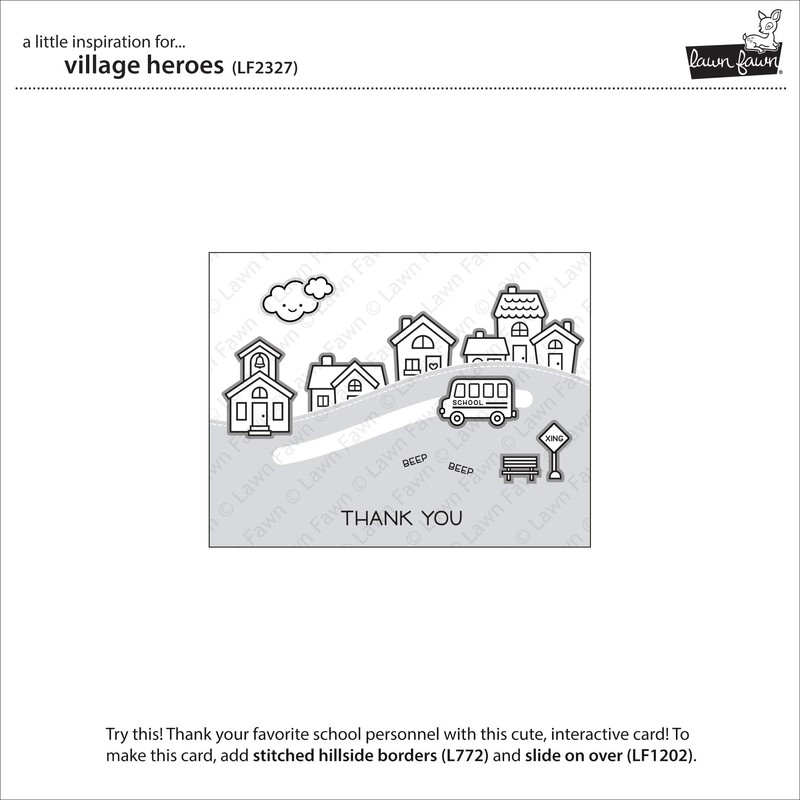 Lawn Fawn LF2327 Village Heroes 4x6 Clear Stamp Set