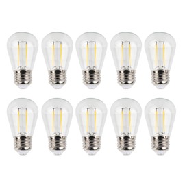 10Pcs Vintage Light Bulb S14 E27 180LM Transparent Glass LED Filament Bulbs 2W 110V Warm Light