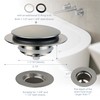 Brushed Bathtub Drain Stopper,Universal Pop Up Bath Drain, Hidrop Tip
