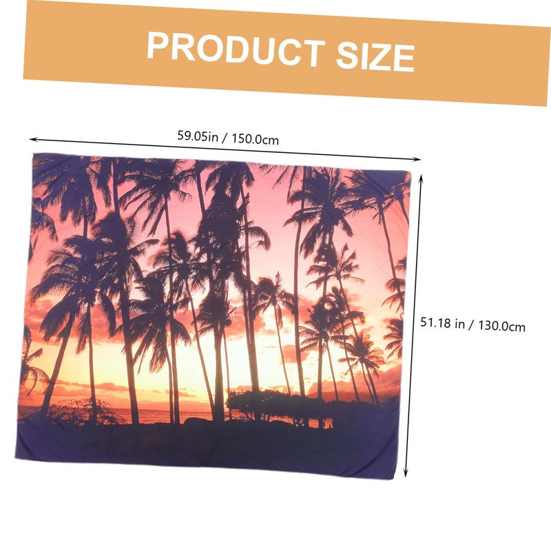 DOITOOL 1Set Creative Beach Tree Landscape Tapestry Vivid Wall Hanging