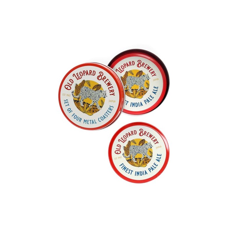 Metal coasters - Old Leopard Brewery (set of 4)