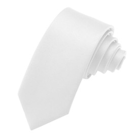 JUNMEISI Men's Ties Solid Pure Color 2.35" (6CM) Plain Slim Necktie Skinny White Ties For Men