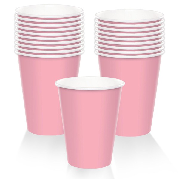 HOME & HOOPLA Solid New Pink Disposable Beverage Party Cups,