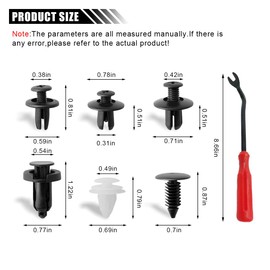 100PCS Plastic Car Body Trim Clips, Universal Car Bumper Clips, Rivets Fasteners Push Retainer Kit, Auto Push Pin Rivets Set with Storage Box (100PCS&Tool)