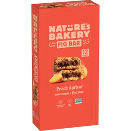 Nature’s Bakery Whole Wheat Fig Bars, Peach Apricot, Real Fruit, Vegan, Non-GMO, Snack bar, 1 box with 12 twin packs (12 twin packs)