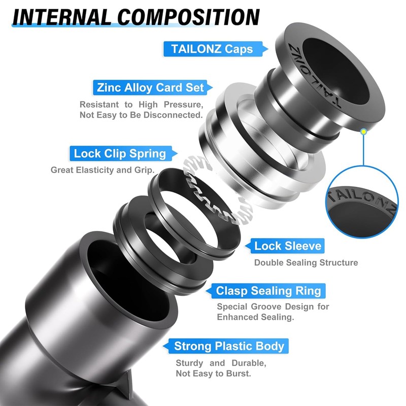 TAILONZ PNEUMATIC Angle and Straight Combination 6MM Pipe AD x