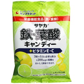 Sayaka Iron Folic Acid Candy Lemon Lime, 2.3 oz (65 g)